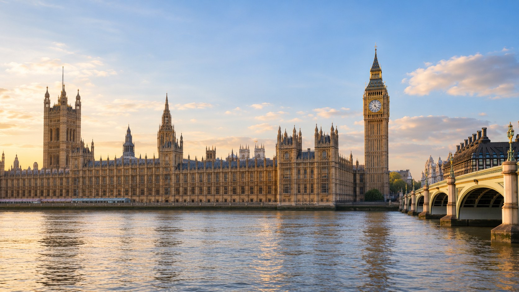 英国伦敦威斯敏斯特地标，AI视觉示意